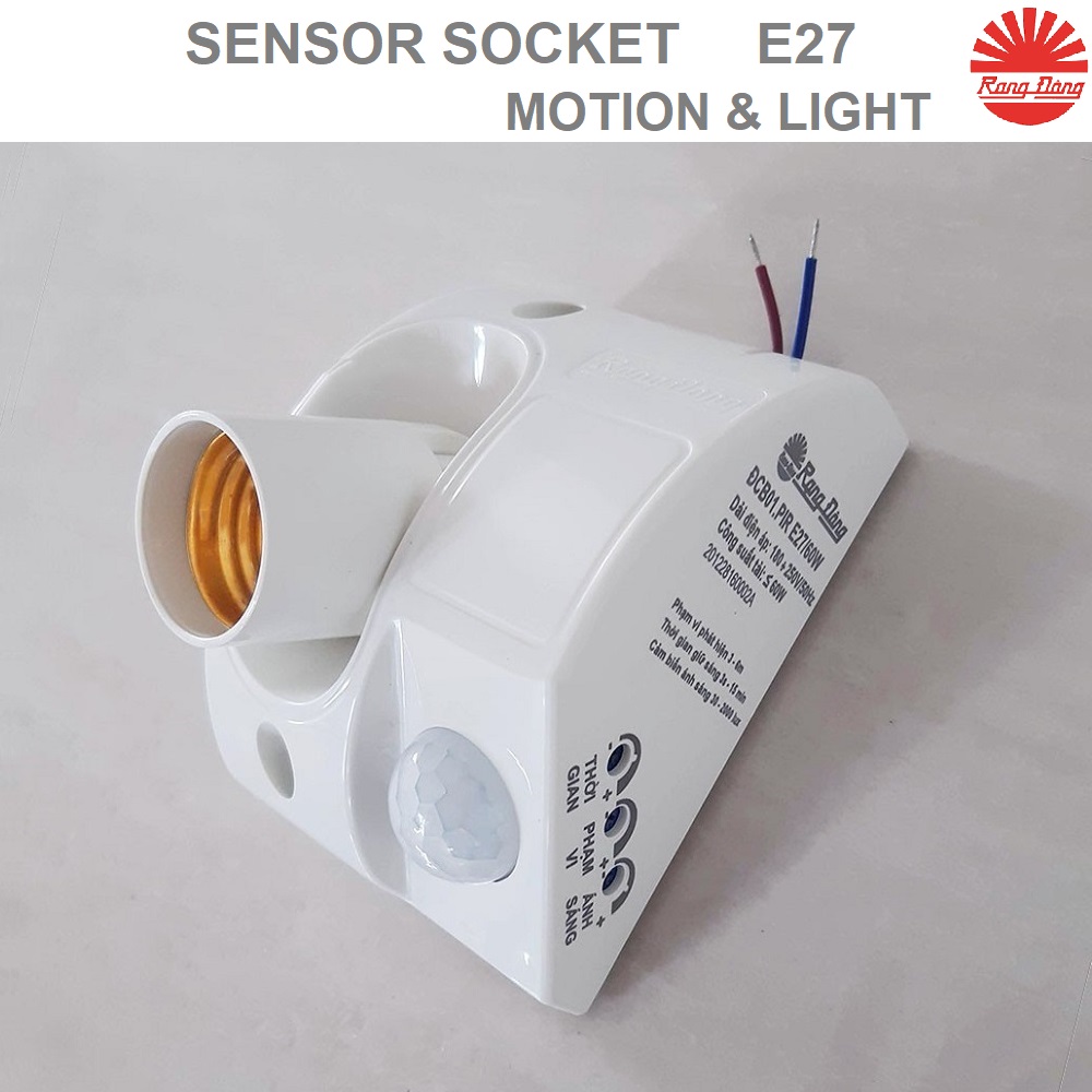 Đui đèn cảm biến Rạng Đông E27 PIR