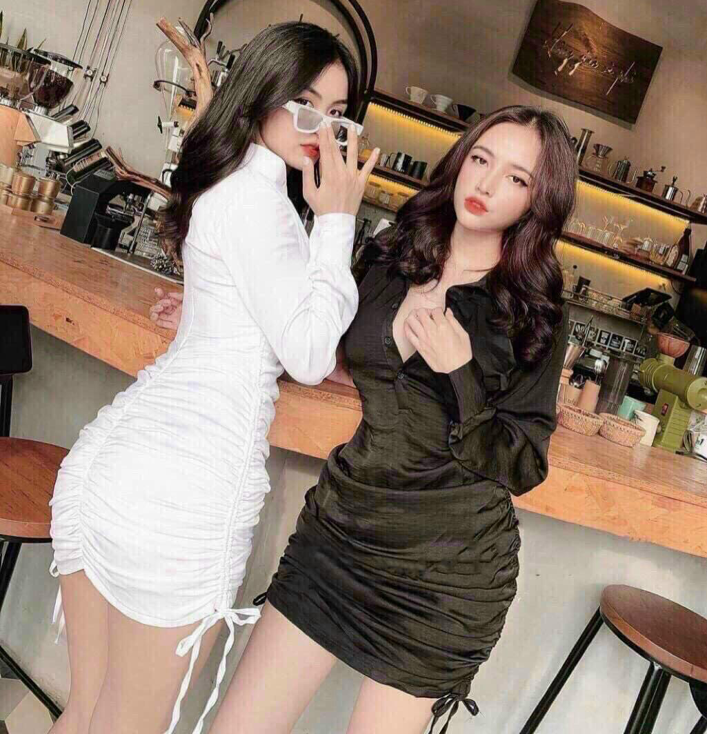 Đầm Váy Nữ Hot Trend Cá Tính Body Nhún Rút Dây Cổ Sơ Mi Cài Nút Thật ( Có Dây Kéo ) Thiết Kế Sang Chảnh Đi Làm Công Sở, Đi Chơi Du Lịch Cực Xinh Đẹp Beta Fashion, Free Size (40-55) Ký Mặc Vừa Nha