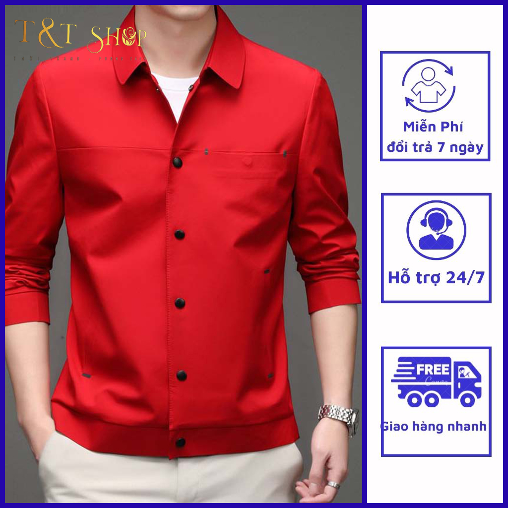 Áo khoác, Áo nam T&T tay lỡ cúc bấm mang phóng cách trẻ trung lịch lãm H55