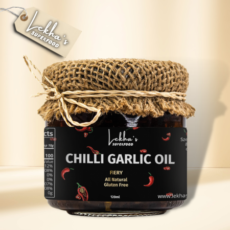 Lekhas Superfood Chili Garlic Oil - All Natural, Gluten Free
