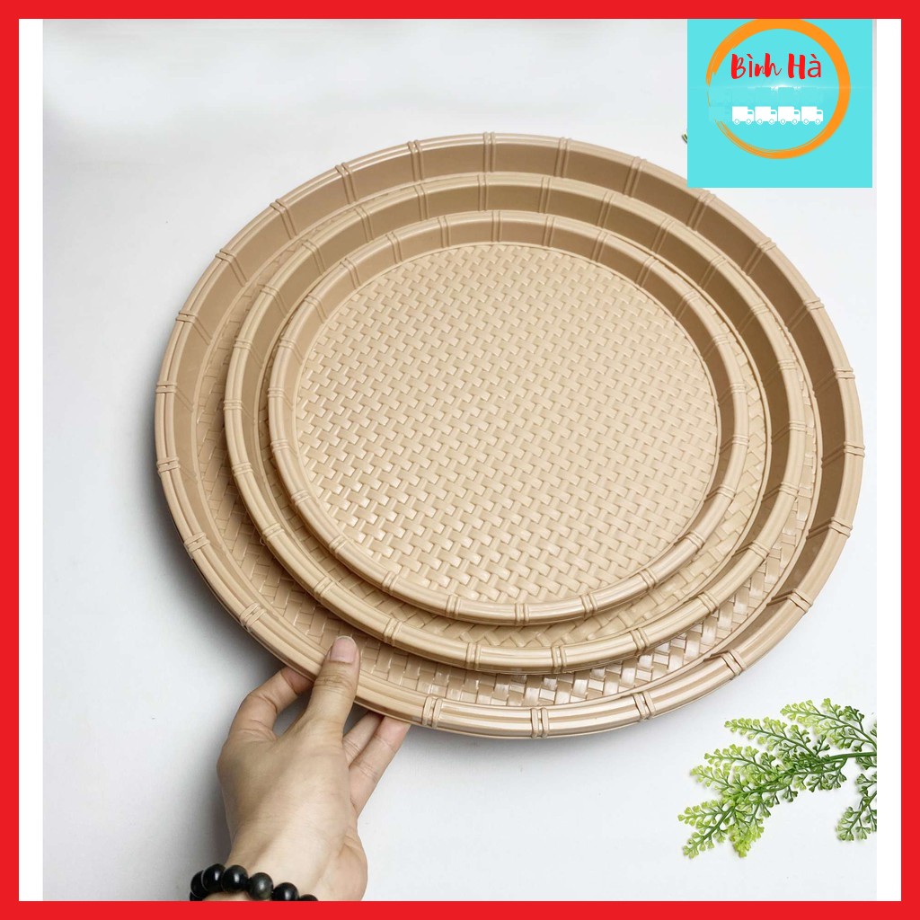 Mẹt bún đậu nhựa nguyên sinh giả mây cao cấp nhiều kích thước