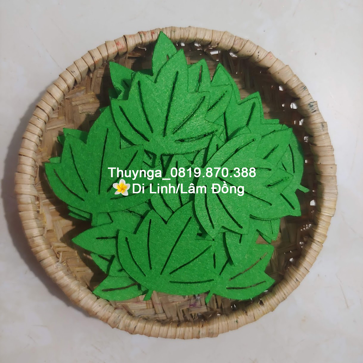 Sét 20 lá bí vải nỉ 5.5cm x 5.5cm mầm non