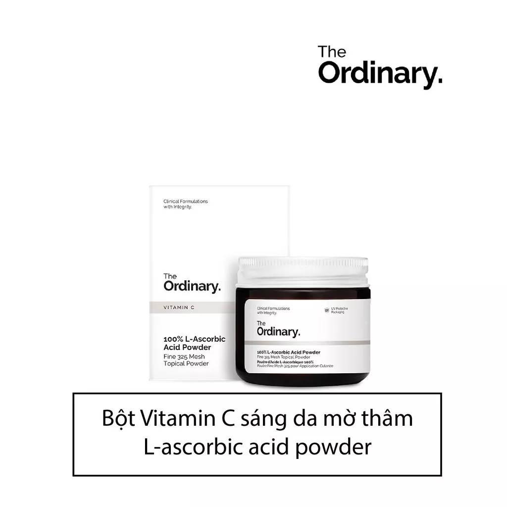 Bột Vitamin C 100% L-Ascorbic Acid Powder - The Ordinary 20g Chăm sóc da mặt làm đều màu da Chống lão hóa Dưỡng trắng Ngăn ngừa mụn đầu đen Thu nhỏ lỗ chân lông Làm mới và dưỡng ẩm