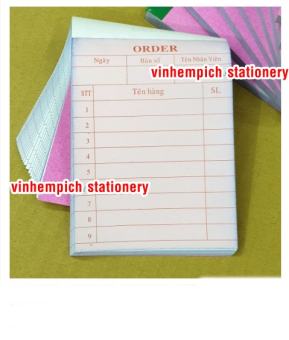 Combo 10 quyển phiếu Order 2 liên Order 3 liên dùng trong quán ăn, nhà hàng khi viết tự in xuống liên dưới