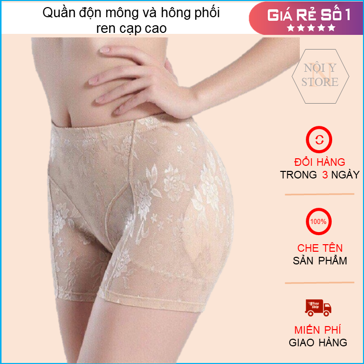 Quần độn mông và hông phối ren cạp cao - quần nâng mông, hông quyến rũ hoàn hảo - Quần độn hông và mông cho vòng 3 sexy
