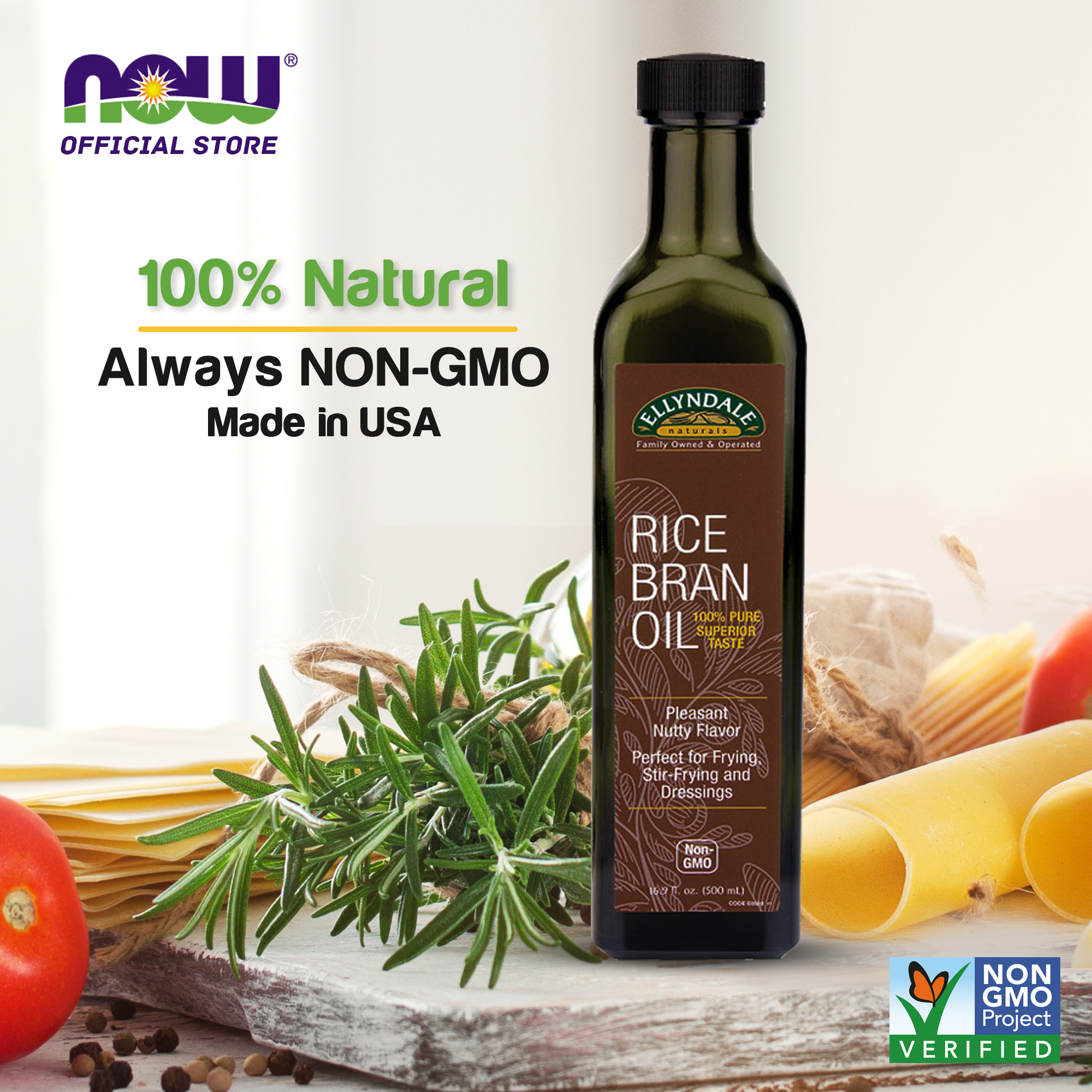 RICE BRAN OIL, 1 Gallon (128 Ounces), Kosher, All- Natural, Made from  100% Non-GMO Rice, Rich in Vit E and Gamma Oryzanol, Unfiltered, No Trans  Fat and Heart Healthy