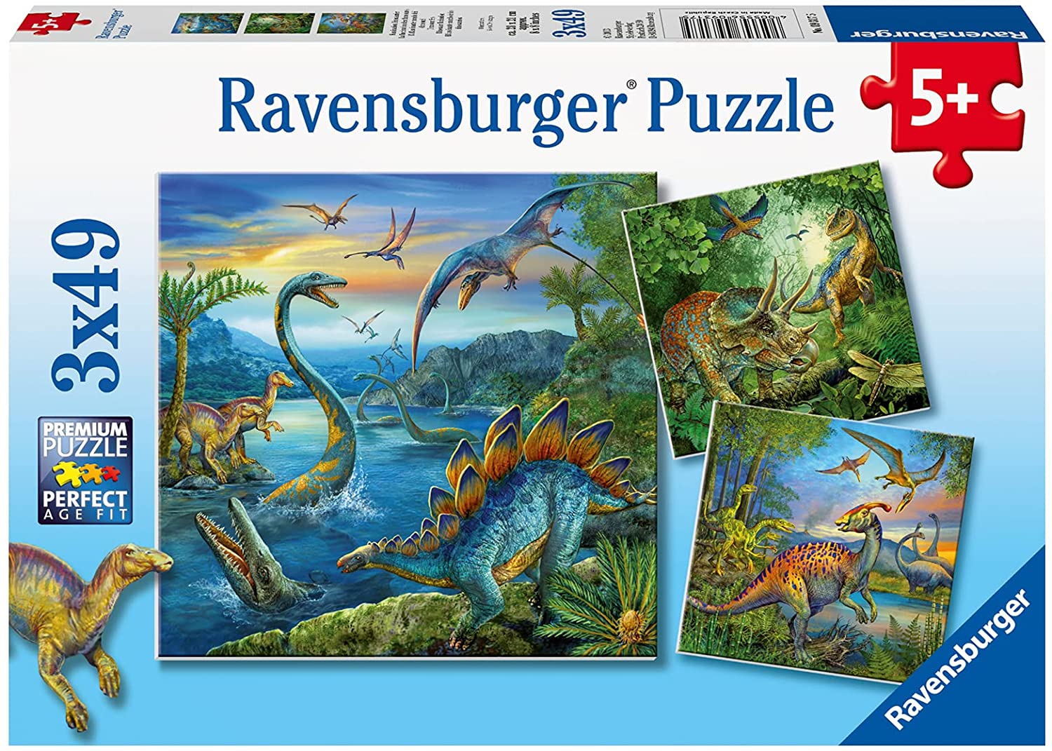 Bộ xếp hình puzzle Ravensburger Dinosaur Fascination 3 bộ 49 mảnh RV09317 5