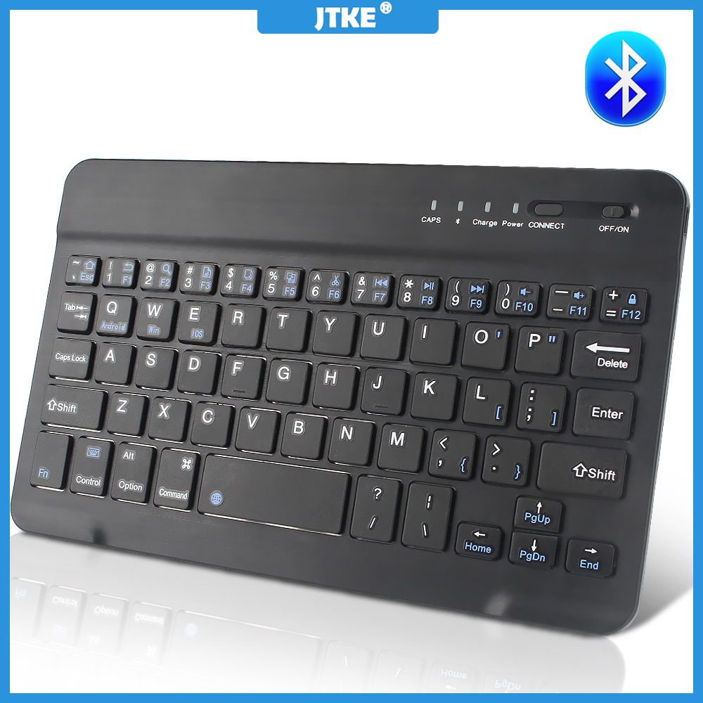 Jtke bàn phím bluetooth mini bàn phím sạc không dây bàn phím siêu mỏng cho điện thoại máy tính bảng máy tính xách tay