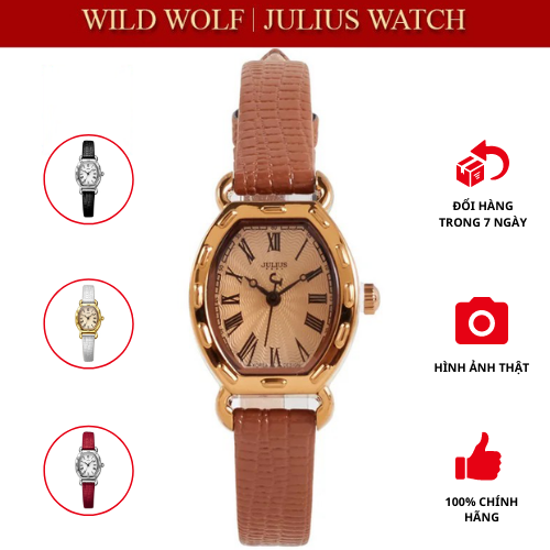 Đồng hồ nữ Julius Hàn Quốc JA-544 dây da mặt ovan