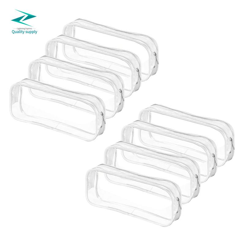 4 Pcs Clear Pencil Case Big Capacity Transparent Pen Pencil Bag