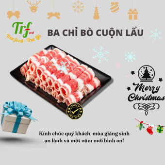 Ba chỉ bò mỹ nhập khẩu 500g - Thịt ba chỉ bò thái cuộn ăn lẩu nướng Truefood tiện dụng 500g