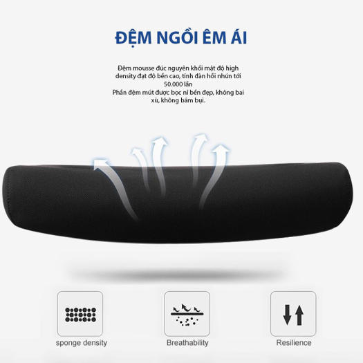 Ghế xoay văn phòng công thái học GOVI Ryan R09TD - Thiết kế tựa đầu điều chỉnh độ cao, tựa tay cố định, mâm ghế có ngả sau và khoá ngả