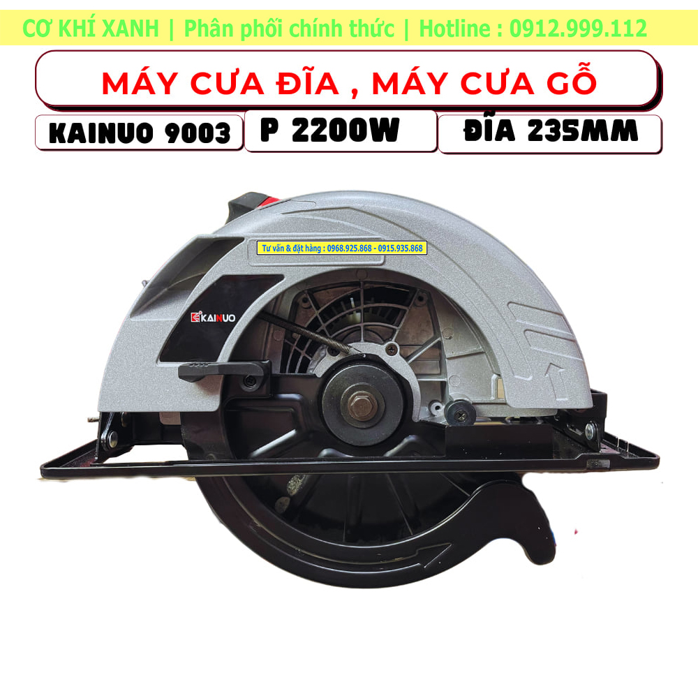 Máy cưa đĩa 235mm Kainuo 9003 công suất 2000W, động cơ dây đồng, bảo hành 12 tháng, máy cưa đĩa, máy cưa gỗ cầm tay, máy cắt gỗ, máy cưa đĩa cầm tay, máy cưa đĩa 235mm, may cua dia, may cua go 235mm