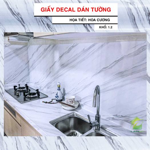 Giấy dán tường bếp decal giả đá hoa cương 3D chịu nhiệt chống nước chống dầu mỡ dễ dàng lau chùi