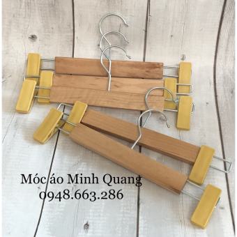 combo 10 mắc-móc treo quần áo-kẹp gỗ đầu kẹp nhựa-treo quần áo