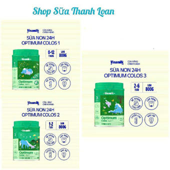 (Mẫu Mới + Có Tích Điểm) Sữa Non Vinamilk Optimum Colos 1/2/3 Hộp 350g/ 800g.