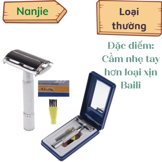 Các Loại Dao Cạo Râu Phong Cách Cổ Điển Gắn Lưỡi Lam Thép Không Gỉ