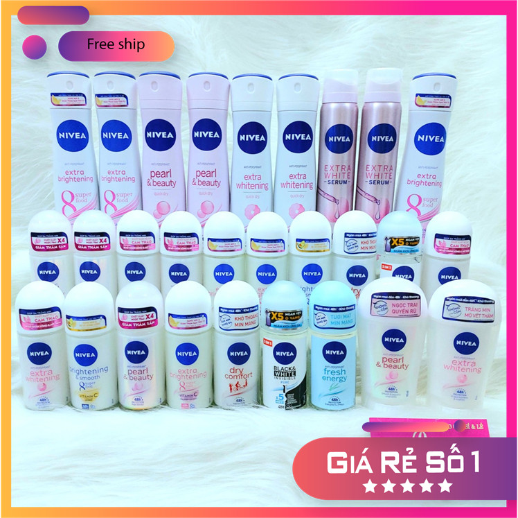 Xịt + lăn khử mùi nivea dành cho nữ các loại 150 ml - 50ml - 40ml - 25ml