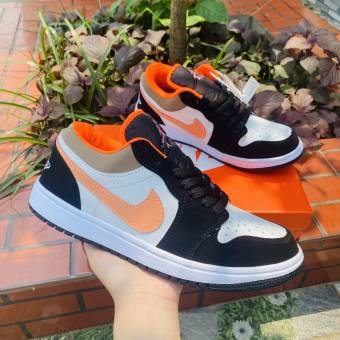 Giày thể thao jordan 1 màu hồng đào nhạt cổ thấp , Giày sneaker JD 1 cam nhạt nam nữ hot 2022 full box bill