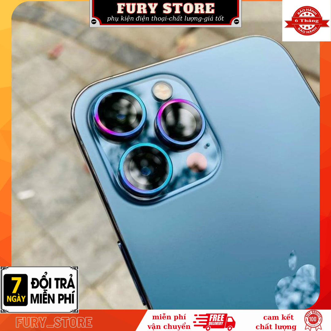 Bộ 2 3 vòng bảo vệ camera iphone 11series/12serries/13serieschống bụi, hạn chế vân tay & mờ camera - bảo vệ toàn diện