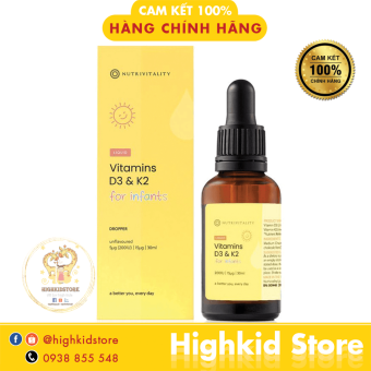 Vitamin K2 D3 MK7 cho bé Nutrivitality Anh 30ml