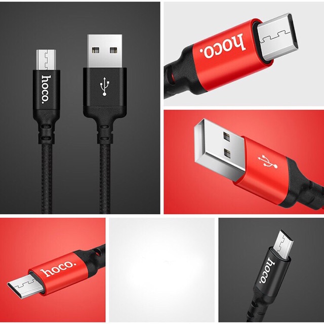 Cáp sạc nhanh Hoco X14 Micro Usb / Type C dây dù siêu bên chính hãng