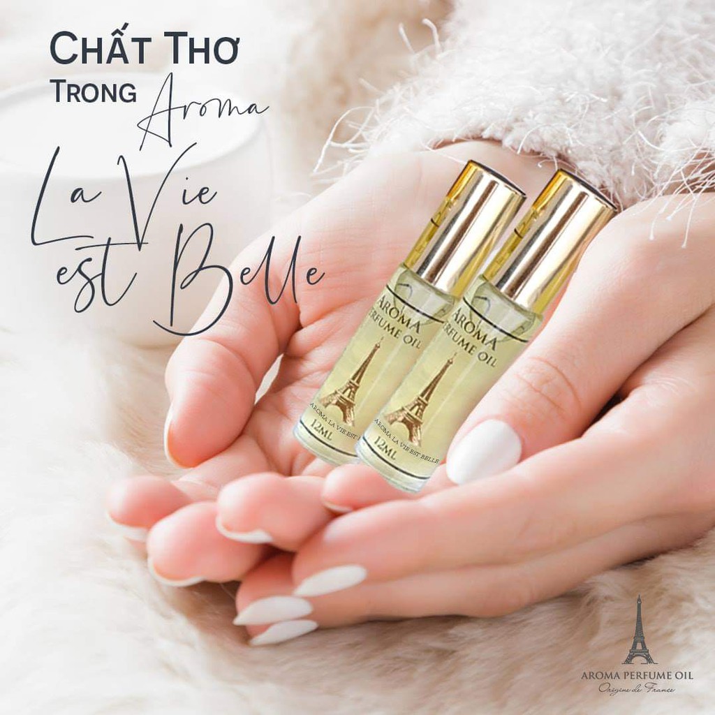 Tinh dầu nước hoa Pháp Aroma Perfume dạng lăn 12ml lưu hương 12h hương thơm quyến rũ
