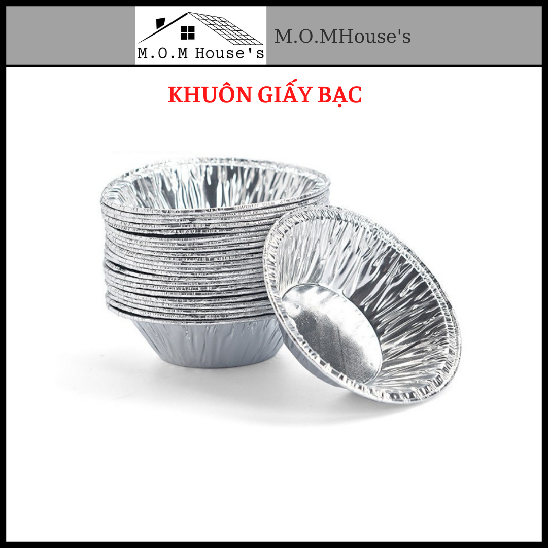 Set 100 cốc, chén, khuôn giấy bạc nướng hàu, bánh, tart trứng siêu tiện lợi_M.O.M House's