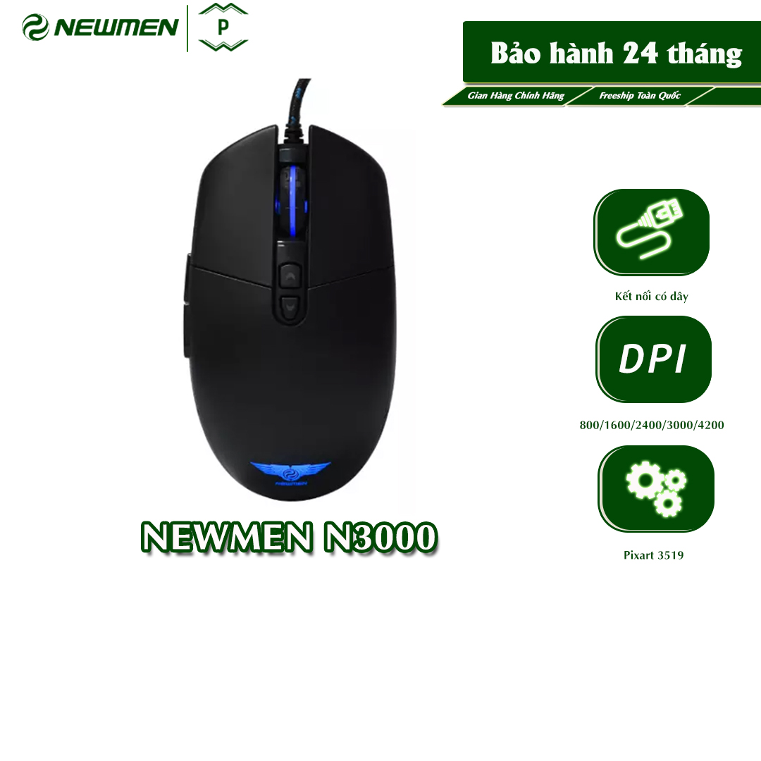 Chuột máy tính có dây gaming newmen n3000 - hàng chính hãng - patech electronics