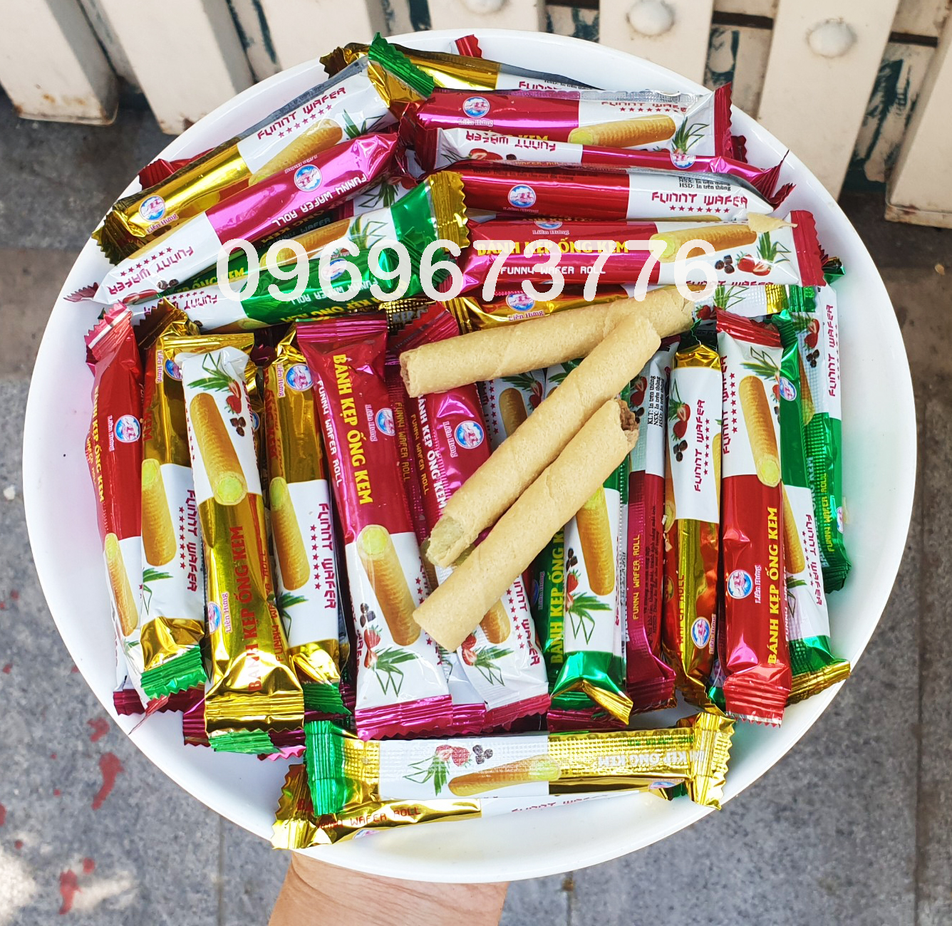 Bánh kẹp ống kem Liên Hưng 250g/ 500g/ 1kg - đồ ăn vặt