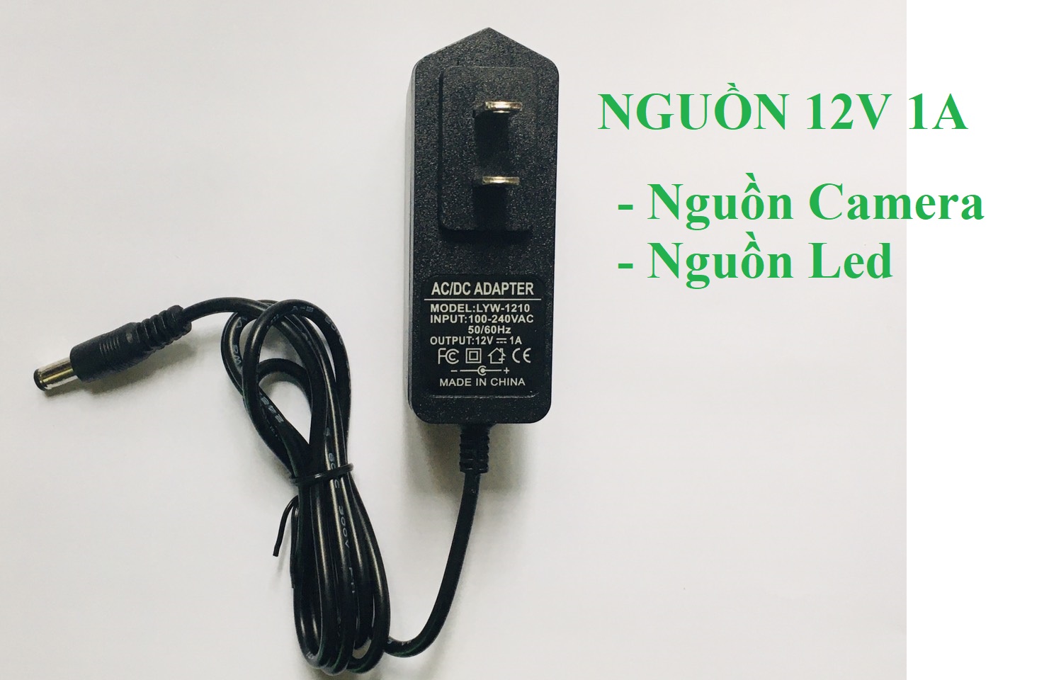 Nguồn Adapter 12V 1A cho Led, Camera loại tốt