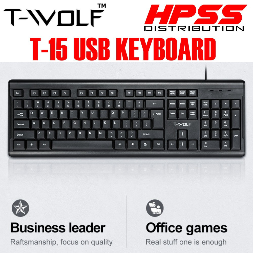 Bàn phím dây t-wolf t15, usb chuyên văn phòng, sinh viên