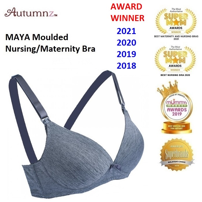 utumnz - Maya Nursing Bra (No underwire) - Melange Grey Stripes *BB*