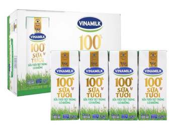 Sữa tươi tiệt trùng có đường 100% Vinamilk 180ml