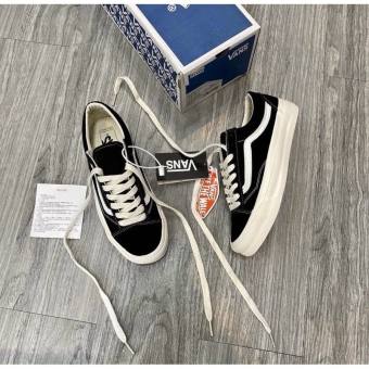 Giày Vans Old Skool ⚡️FREE SHIP⚡️ Giày Sneaker Vans Đen kẻ trắng nhung nỉ cao cấp nam nữ