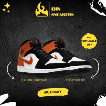 Giày Jordan JD1 cao cổ màu cam đen chuẩn 11 Full Box - Giày thể thao nam nữ Jordan cổ cao ulzzang đi học đi chơi