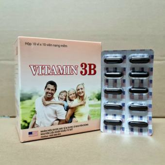 Vitamin 3B Giúp bổ sung và dự phòng thiếu hụt vitamin B1, B6, B12 cho cơ thể hộp 100 viên (hồng)