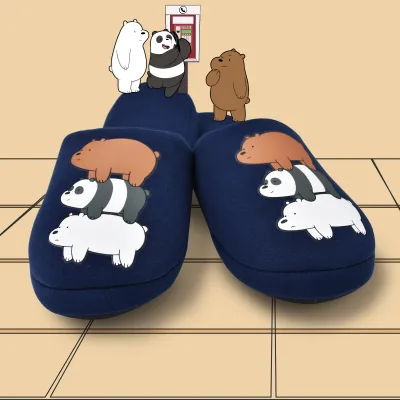We Bare Bears Indoor/Bedroom Slippers Authentic Grizzly Panda Ice Bear - 86173 (1)
