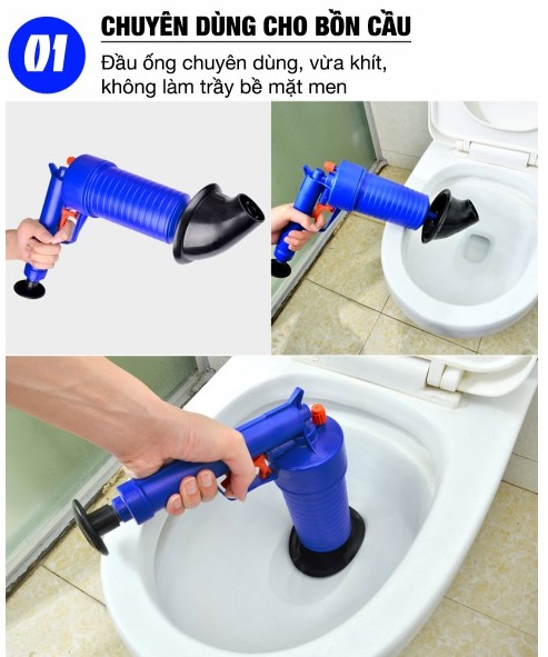 Dụng cụ thông tắc cống khí nén cho bồn cầu, lavapo