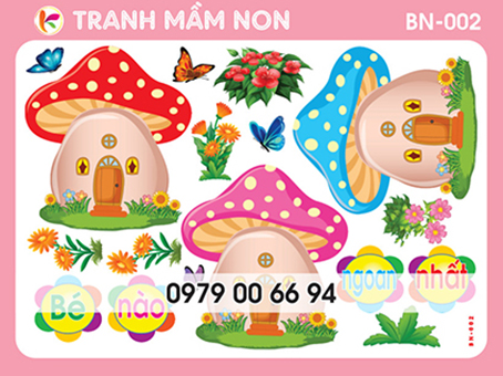 Decal mầm non - góc bé ngoan 002