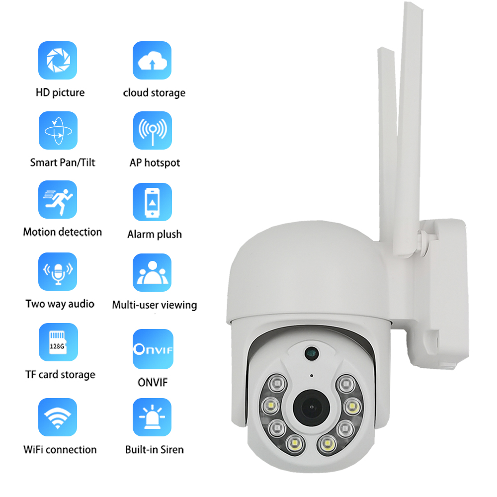 รายละเอียดเพิ่มเติมเกี่ยวกับ Home Mall กล้องวงจรปิด or IP Camera HD5MP PTZ wifi  Camera กล้องวงจรปิด Night Vision and color ตรวจสอบ wifi cctv 100% 5MP สีดำ/ สีขาว