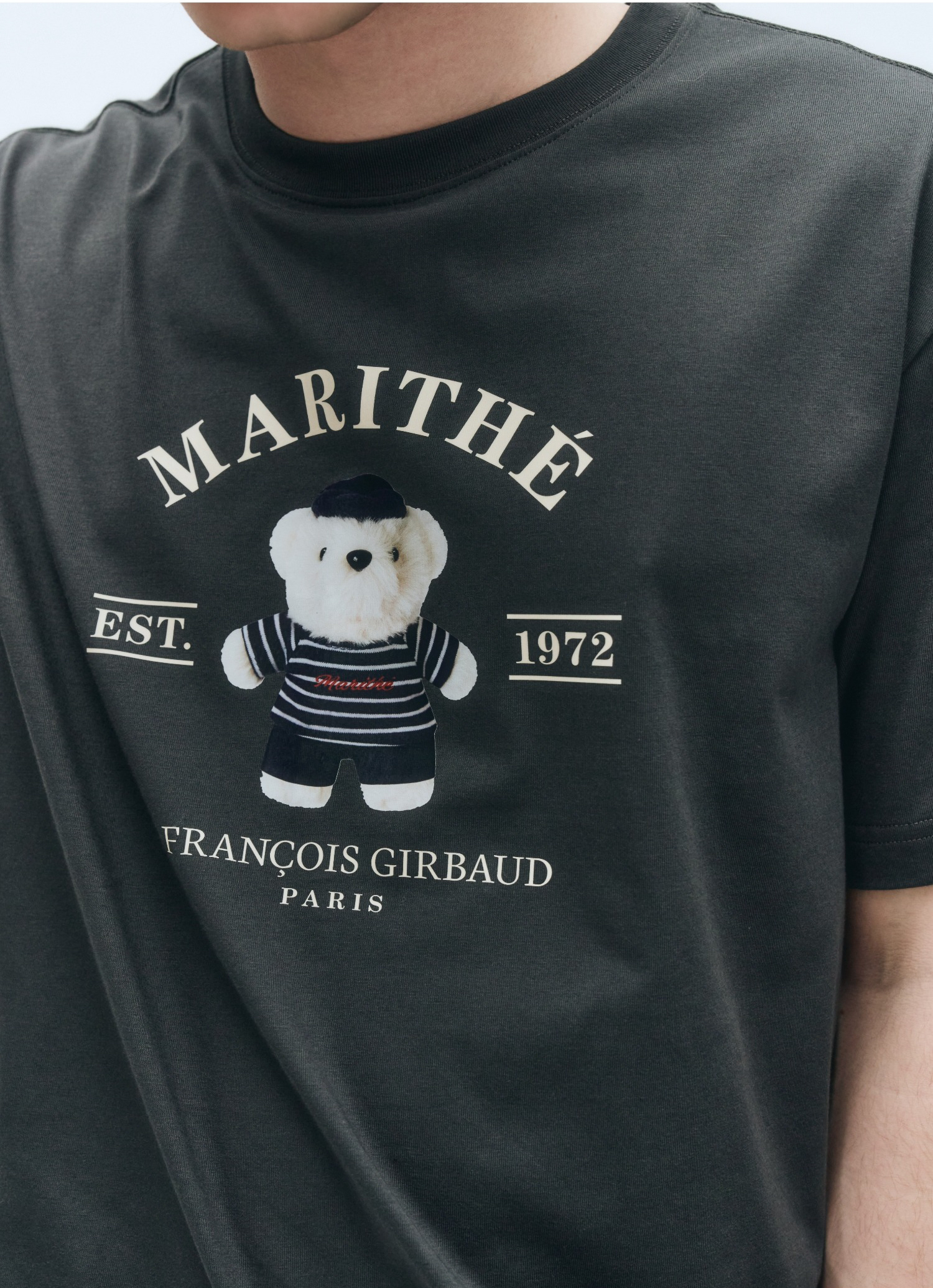 ★Marithe + Francois Girbaud★ DOODLE BEAR IMAGE GRAPHIC TEE ITEM W DOODLE BEAR TEE white DOODLE BEAR TEE light heather