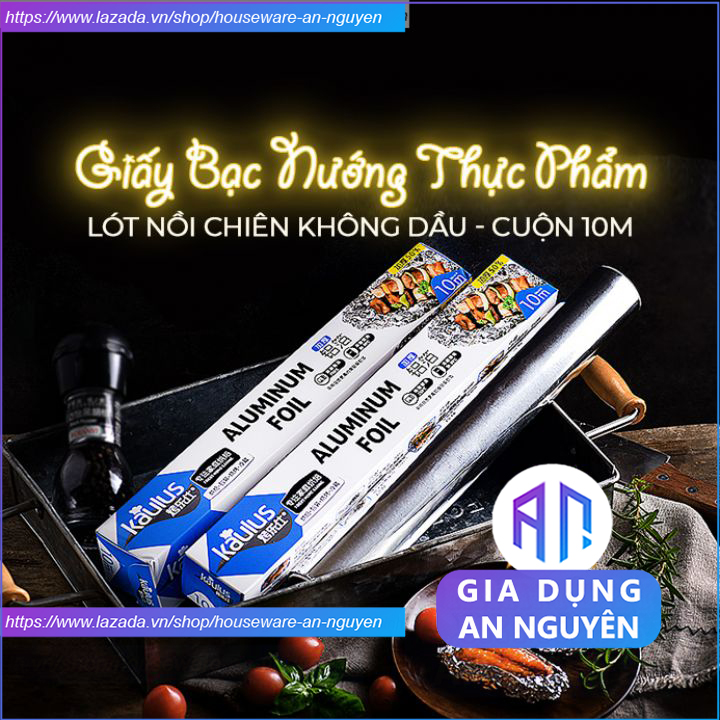 Giấy bạc nướng thực phẩm nồi chiên không dầu, cuộn giấy bạc bọc thực phẩm nấu ăn màng nhôm