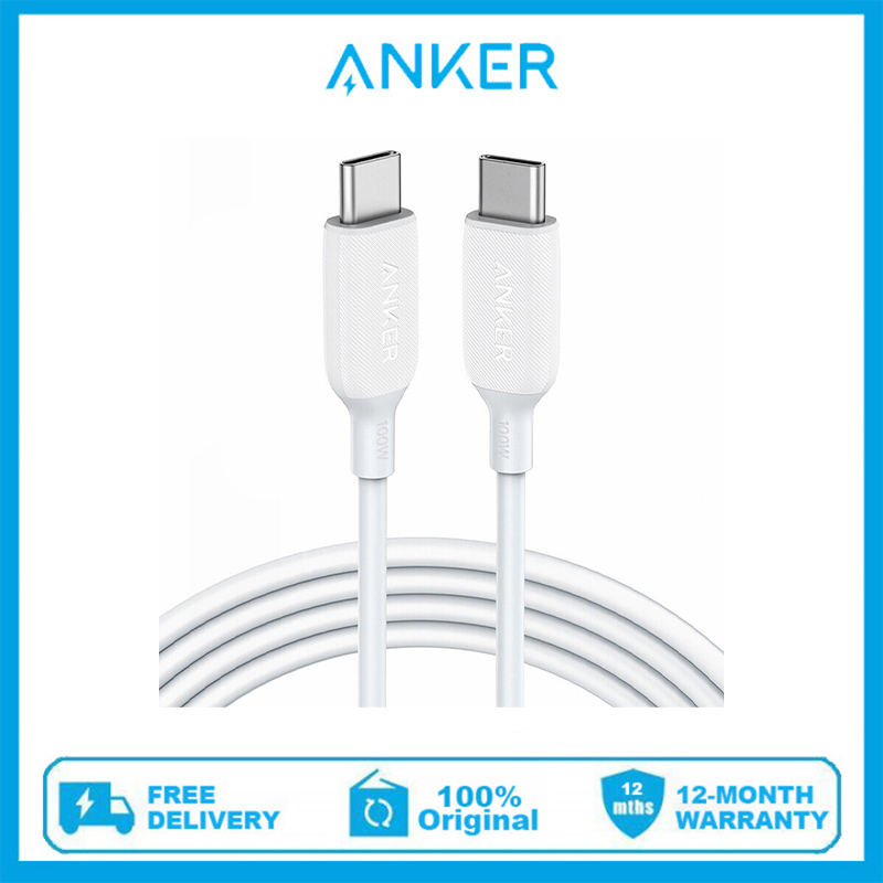 Cáp sạc nhanh anker a8856 100w powerline iii type c 2.0, powerline iii usb-c to usb-c 2.0 cable usb c to usb c cable 100w, pd charging for apple macbook pro 2020, ipad pro 2020, galaxy s10 plus s9 s8 plus, pixel, switch, lg v20, v.v.