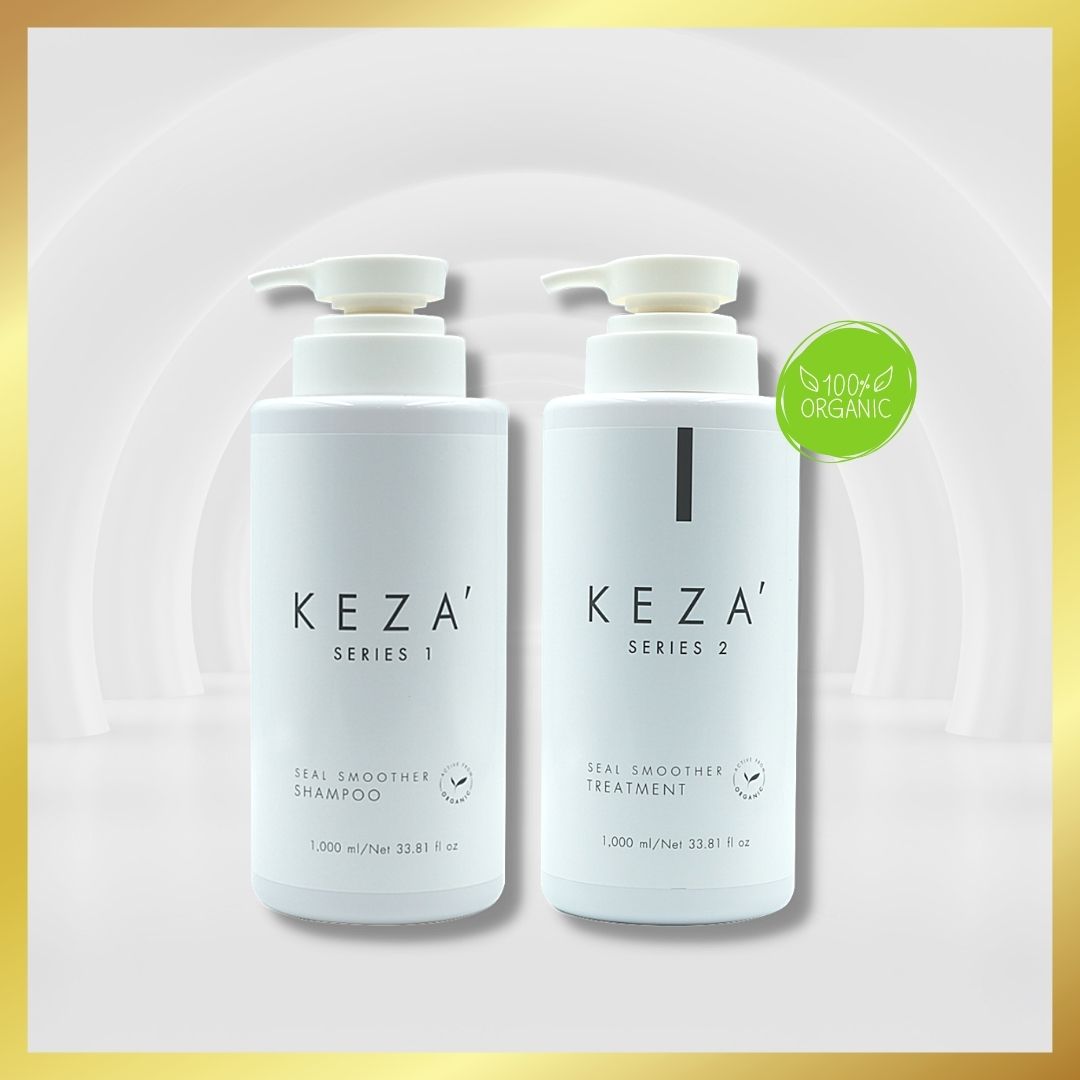 [เซ็ตคู่สุดคุ้ม 1000 ml.] KEZA' Seal smoother series เซ็ตแชมพู & ทรีทเม้นท์ แก้ผมช็อตเสีย แก้ผมมันง่าย ลดผมขาดร่วง แก้คัน ลดรังแค หอมสบายหัว