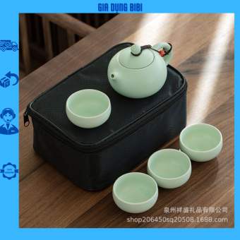 Bộ ấm trà du lịch 4 chén kèm túi,tách trà,bộ cốc ấm uống trè
