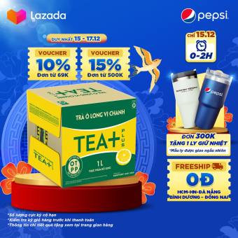 ĐƠN 300K TẶNG 1 LY]Thùng 12 Chai Trà Ô long Tea+ Vị Chanh (1000ml/chai