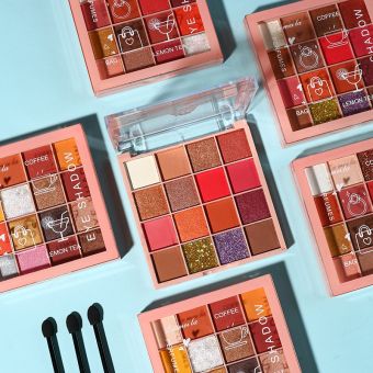 Bảng Phấn Mắt Lameila Tutu 16 ô màu Eye Shadow Coffee x Lemon Tea Có Nhũ
