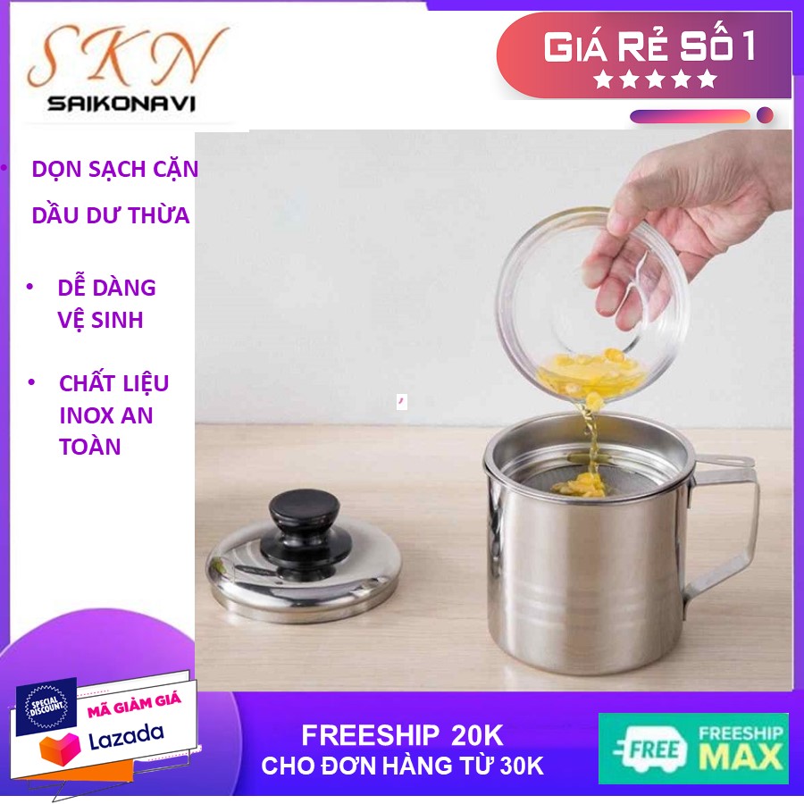 Ca lọc dầu ăn, ống lọc dầu, lọc dầu ăn - Chất liệu Inox 304, an toàn, tiện dụng