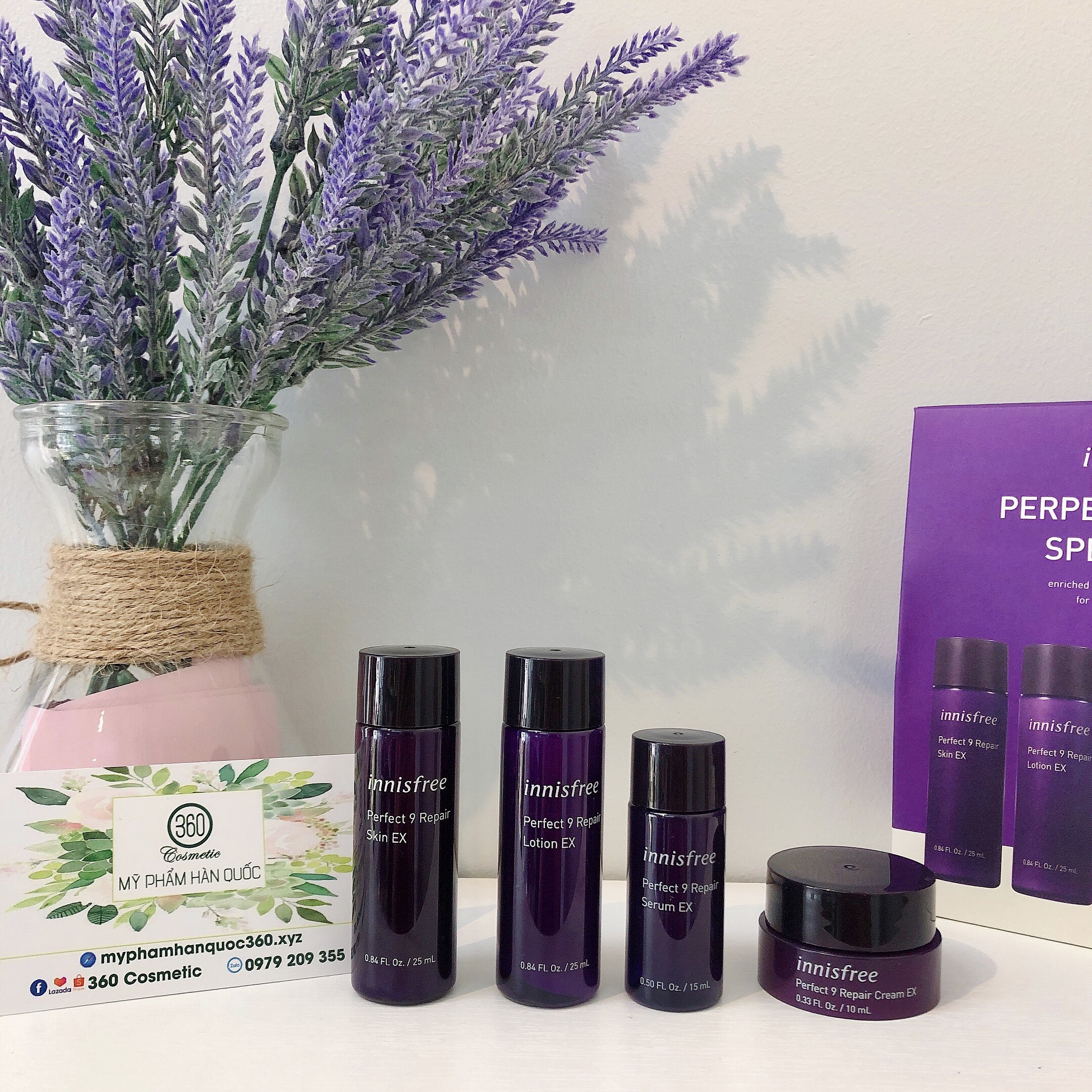 [Sale Lỗ Thu Hồi Vốn] Bộ Dưỡng Mini Cao Cấp Từ Linh Chi & Thảo Mộc Quý Innisfree Perfect 9 Repair Special Kit